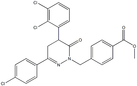 methyl 4-{[3-(4-chlorophenyl)-5-(2,3-dichlorophenyl)-6-oxo-5,6-dihydro-1(4H)-pyridazinyl]methyl}benzenecarboxylate Struktur