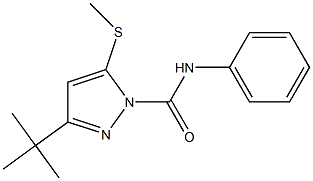 N1-phenyl-3-(tert-butyl)-5-(methylthio)-1H-pyrazole-1-carboxamide Struktur