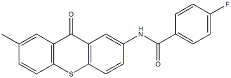 4-fluoro-N-(7-methyl-9-oxo-9H-thioxanthen-2-yl)benzenecarboxamide Struktur