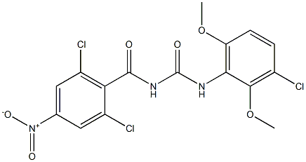 N-(3-chloro-2,6-dimethoxyphenyl)-N'-(2,6-dichloro-4-nitrobenzoyl)urea Struktur