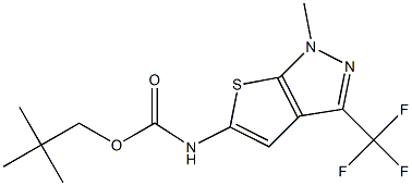 neopentyl N-[1-methyl-3-(trifluoromethyl)-1H-thieno[2,3-c]pyrazol-5-yl]carbamate Struktur