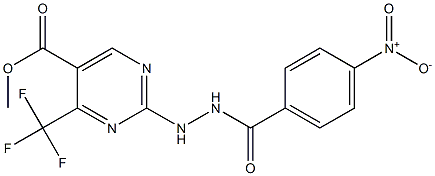 methyl 2-[2-(4-nitrobenzoyl)hydrazino]-4-(trifluoromethyl)pyrimidine-5-carboxylate Struktur