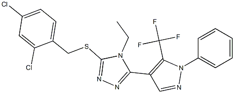 3-[(2,4-dichlorobenzyl)sulfanyl]-4-ethyl-5-[1-phenyl-5-(trifluoromethyl)-1H-pyrazol-4-yl]-4H-1,2,4-triazole Struktur