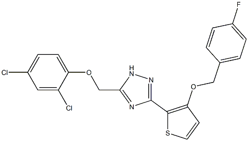 5-[(2,4-dichlorophenoxy)methyl]-3-{3-[(4-fluorobenzyl)oxy]-2-thienyl}-1H-1,2,4-triazole Struktur