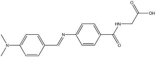 2-[(4-{[4-(dimethylamino)benzylidene]amino}benzoyl)amino]acetic acid Struktur