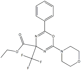 ethyl 2-morpholino-6-phenyl-4-(trifluoromethyl)-4H-1,3,5-oxadiazine-4-carboxylate Struktur