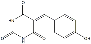 5-(4-hydroxybenzylidene)hexahydropyrimidine-2,4,6-trione Struktur