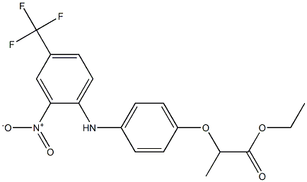 ethyl 2-{4-[2-nitro-4-(trifluoromethyl)anilino]phenoxy}propanoate Struktur