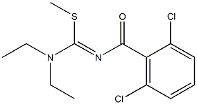 methyl N-(2,6-dichlorobenzoyl)-(diethylamino)methanimidothioate Struktur