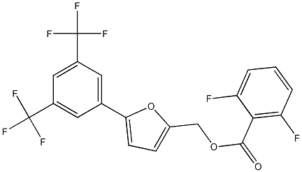 {5-[3,5-di(trifluoromethyl)phenyl]-2-furyl}methyl 2,6-difluorobenzoate Struktur