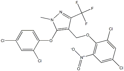 4-[(2,4-dichloro-6-nitrophenoxy)methyl]-5-(2,4-dichlorophenoxy)-1-methyl-3-(trifluoromethyl)-1H-pyrazole Struktur