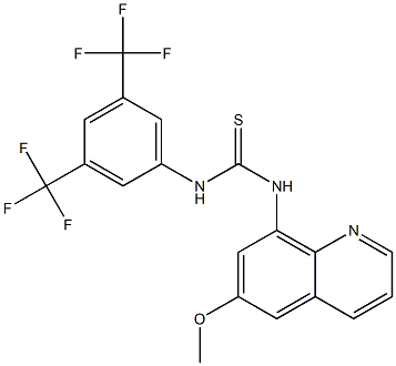 N-[3,5-di(trifluoromethyl)phenyl]-N'-(6-methoxy-8-quinolyl)thiourea Struktur