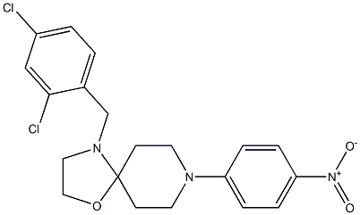 4-(2,4-dichlorobenzyl)-8-(4-nitrophenyl)-1-oxa-4,8-diazaspiro[4.5]decane Struktur