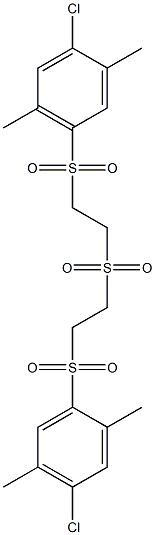 1-chloro-4-{[2-({2-[(4-chloro-2,5-dimethylphenyl)sulfonyl]ethyl}sulfonyl)ethyl]sulfonyl}-2,5-dimethylbenzene Struktur