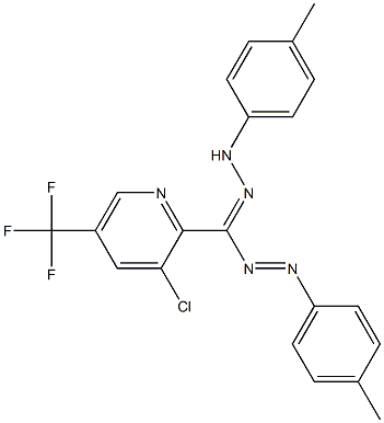 [3-chloro-5-(trifluoromethyl)-2-pyridinyl][(E)-2-(4-methylphenyl)diazenyl]methanone N-(4-methylphenyl)hydrazone Struktur