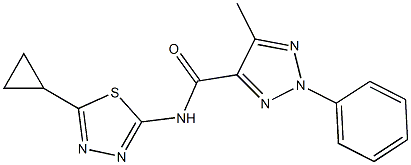 N4-(5-cyclopropyl-1,3,4-thiadiazol-2-yl)-5-methyl-2-phenyl-2H-1,2,3-triazole-4-carboxamide Struktur