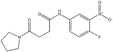 N-(4-fluoro-3-nitrophenyl)-4-oxo-4-(1-pyrrolidinyl)butanamide Struktur