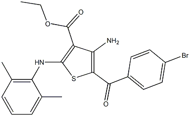 ethyl 4-amino-5-(4-bromobenzoyl)-2-(2,6-dimethylanilino)thiophene-3-carboxylate Struktur