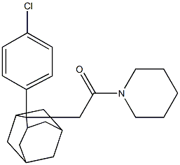 2-[2-(4-chlorophenyl)-2-adamantyl]-1-piperidino-1-ethanone Struktur