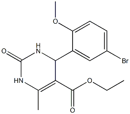 ethyl 4-(5-bromo-2-methoxyphenyl)-6-methyl-2-oxo-1,2,3,4-tetrahydropyrimidine-5-carboxylate Struktur