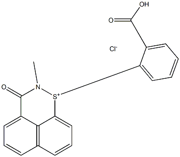 1-(2-carboxyphenyl)-2-methyl-3-oxo-2,3-dihydronaphtho[1,8-de][1,2]thiazin-1-ium chloride Struktur