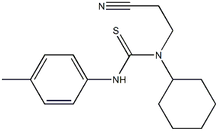 N-(2-cyanoethyl)-N-cyclohexyl-N'-(4-methylphenyl)thiourea Struktur