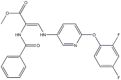 methyl 2-(benzoylamino)-3-{[6-(2,4-difluorophenoxy)-3-pyridyl]amino}acrylate Struktur