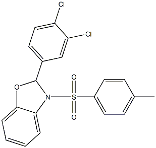 2-(3,4-dichlorophenyl)-3-[(4-methylphenyl)sulfonyl]-2,3-dihydro-1,3-benzoxazole Struktur