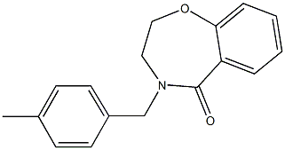 4-(4-methylbenzyl)-3,4-dihydro-1,4-benzoxazepin-5(2H)-one Struktur