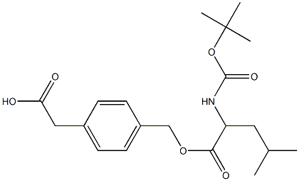 2-{4-[({2-[(tert-butoxycarbonyl)amino]-4-methylpentanoyl}oxy)methyl]phenyl}acetic acid Struktur