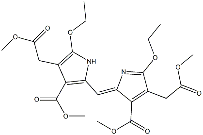 methyl 5-ethoxy-2-{[5-ethoxy-3-(methoxycarbonyl)-4-(2-methoxy-2-oxoethyl)-2H-pyrrol-2-yliden]methyl}-4-(2-methoxy-2-oxoethyl)-1H-pyrrole-3-carboxylate Struktur