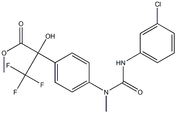 methyl 2-{4-[[(3-chloroanilino)carbonyl](methyl)amino]phenyl}-3,3,3-trifluoro-2-hydroxypropanoate Struktur