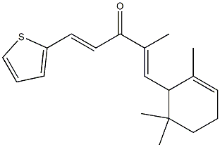 2-methyl-5-(2-thienyl)-1-(2,6,6-trimethylcyclohex-2-enyl)penta-1,4-dien-3-one Struktur