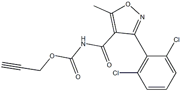 prop-2-ynyl N-{[3-(2,6-dichlorophenyl)-5-methylisoxazol-4-yl]carbonyl}carbamate Struktur