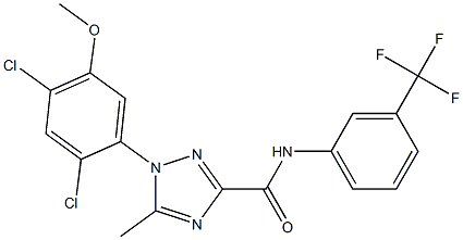 1-(2,4-dichloro-5-methoxyphenyl)-5-methyl-N-[3-(trifluoromethyl)phenyl]-1H-1,2,4-triazole-3-carboxamide Struktur