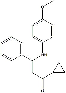 1-cyclopropyl-3-(4-methoxyanilino)-3-phenylpropan-1-one Struktur