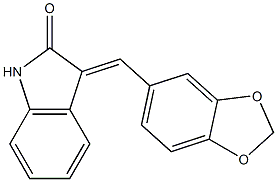 3-(1,3-benzodioxol-5-ylmethylidene)indolin-2-one Struktur