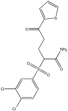 2-[(3,4-dichlorophenyl)sulfonyl]-5-oxo-5-(2-thienyl)pentanamide Struktur