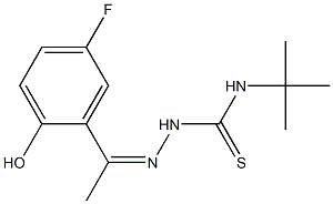 N1-(tert-butyl)-2-[1-(5-fluoro-2-hydroxyphenyl)ethylidene]hydrazine-1-carbothioamide Struktur