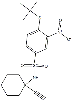 N1-(1-eth-1-ynylcyclohexyl)-4-(tert-butylthio)-3-nitrobenzene-1-sulfonamide Struktur