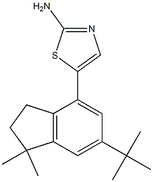 5-[6-(tert-butyl)-1,1-dimethyl-2,3-dihydro-1H-inden-4-yl]-1,3-thiazol-2-amine Struktur