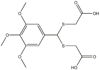 2-{[[(carboxymethyl)thio](3,4,5-trimethoxyphenyl)methyl]thio}acetic acid Struktur