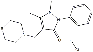 1,5-dimethyl-2-phenyl-4-(1,4-thiazinan-4-ylmethyl)-2,3-dihydro-1H-pyrazol-3-one hydrochloride Struktur