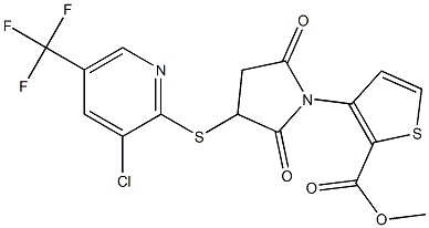 methyl 3-(3-{[3-chloro-5-(trifluoromethyl)-2-pyridinyl]sulfanyl}-2,5-dioxo-1-pyrrolidinyl)-2-thiophenecarboxylate Struktur