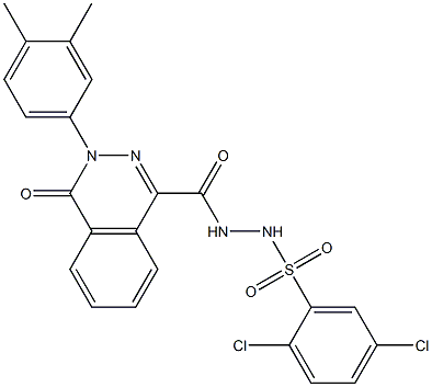 2,5-dichloro-N'-{[3-(3,4-dimethylphenyl)-4-oxo-3,4-dihydro-1-phthalazinyl]carbonyl}benzenesulfonohydrazide Struktur