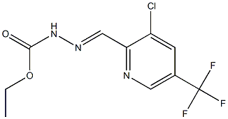 ethyl 2-{[3-chloro-5-(trifluoromethyl)-2-pyridyl]methylidene}hydrazine-1-carboxylate Struktur