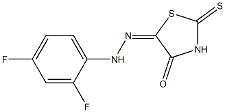 5-[2-(2,4-difluorophenyl)hydrazono]-2-thioxo-1,3-thiazolan-4-one Struktur