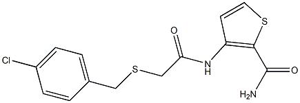 3-({2-[(4-chlorobenzyl)thio]acetyl}amino)thiophene-2-carboxamide Struktur