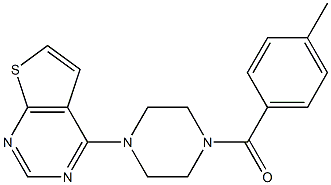 (4-methylphenyl)(4-thieno[2,3-d]pyrimidin-4-ylpiperazino)methanone Struktur