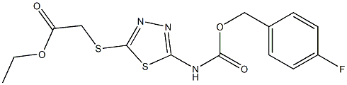 ethyl 2-{[5-({[(4-fluorobenzyl)oxy]carbonyl}amino)-1,3,4-thiadiazol-2-yl]sulfanyl}acetate Struktur